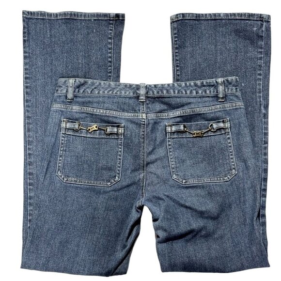 Michael Kors Womens Blue Denim Jeans With Back Pocket Chain Accents Size 8 - Picture 1 of 12